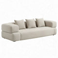 Crème 3-zitsbank 230 x 100 x 75 cm met polyester bekleding